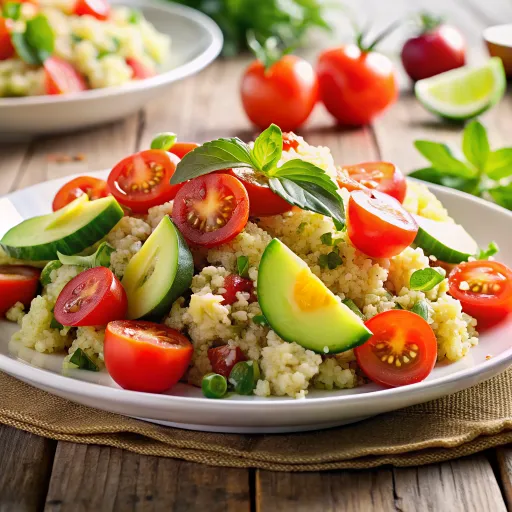 हरी सब्ज़ियों के साथ क्विनोआ सलाद